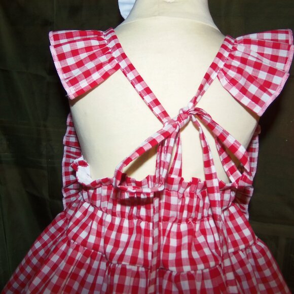 Hello Kitty Gingham fabric Girl Dress and Bow Size 4t NEW - Picture 7 of 8